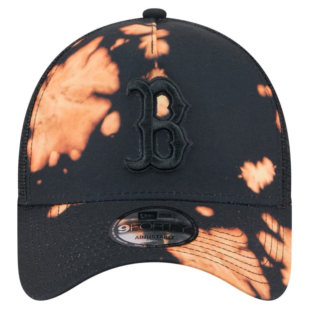  Boston Red Sox New Era Bleached A-Frame 9FORTY Adjustable Hat - Black